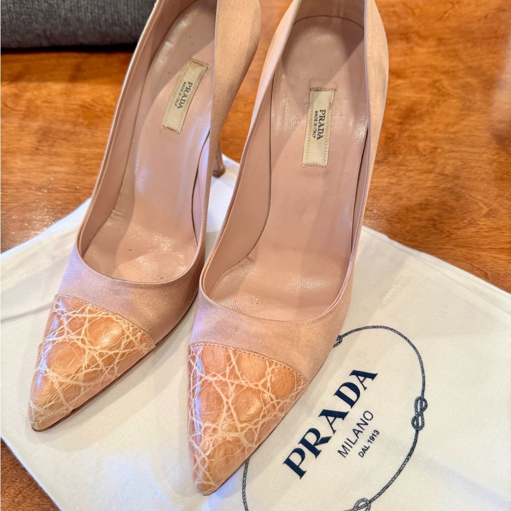 Prada Women's Blush and Beige Heels